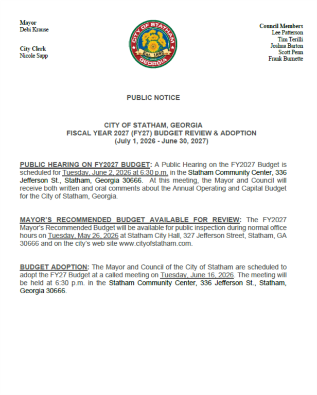 Proposed Budget Public Notice
